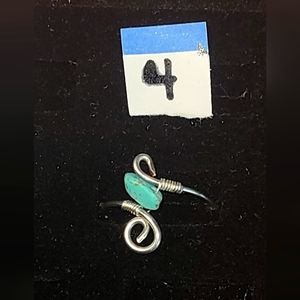 Wire rap teal Stone rings.